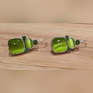Elegant Green Gemstone Earrings